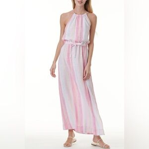Splendid Pink and White Striped LinenMaxi Dress (Med)